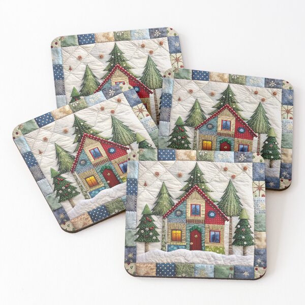 Item preview, Patchwork Christmas House 8 designed and sold by UniqVibe.