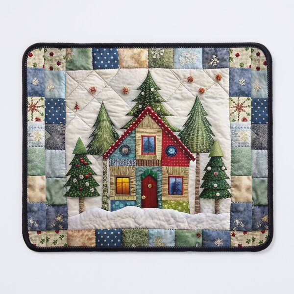 Item preview, Patchwork Christmas House 8 designed and sold by UniqVibe.