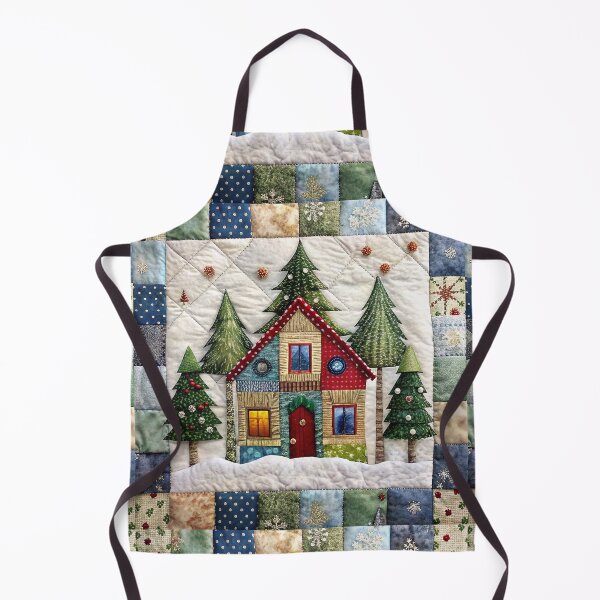 Item preview, Patchwork Christmas House 8 designed and sold by UniqVibe.