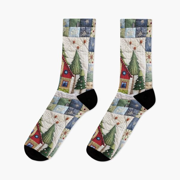 Item preview, Patchwork Christmas House 8 designed and sold by UniqVibe.