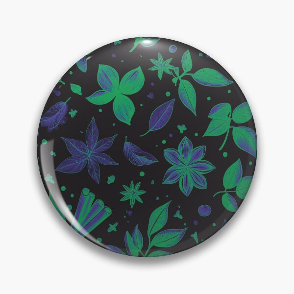 Item preview, Witchy Spice & Leaves – Greenblue & Black designed and sold by JuicyHeart-tasteshop.