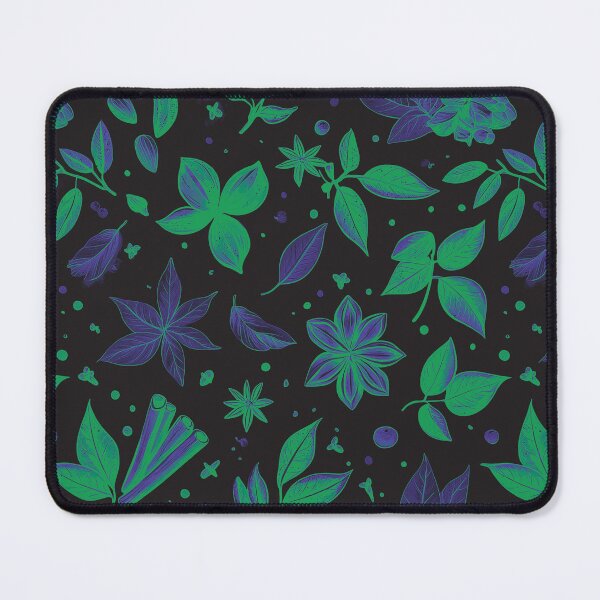 Item preview, Witchy Spice & Leaves – Greenblue & Black designed and sold by JuicyHeart-tasteshop.