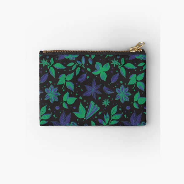 Item preview, Witchy Spice & Leaves – Greenblue & Black designed and sold by JuicyHeart-tasteshop.