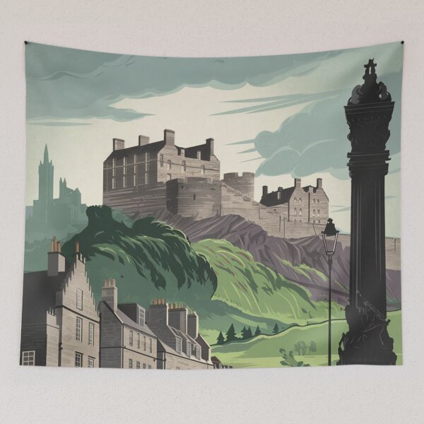 Item preview, Edinburgh Vintage Travel Poster designed and sold by TravelerRat.