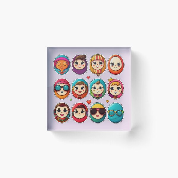 Item preview, Good Vibes World Faces | Sticker Pattern | Retro Collection designed and sold by monkeybusiness.pt.