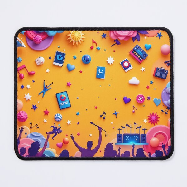 Item preview, A festive 3D pattern background illustrating concerts and music festivals, ideal for promotional materials and event branding. designed and sold by AlwaysHome.
