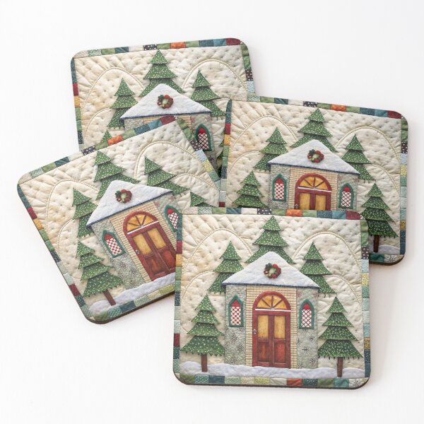 Item preview, Patchwork Christmas House 9 designed and sold by UniqVibe.