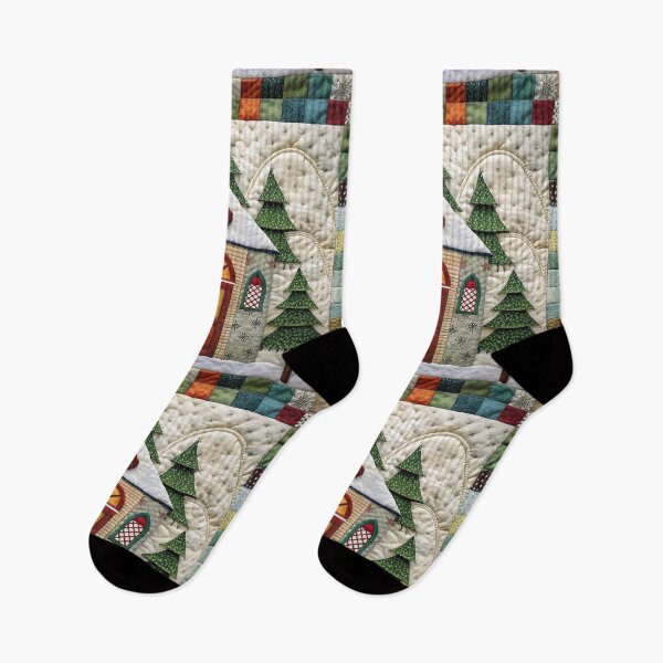 Item preview, Patchwork Christmas House 9 designed and sold by UniqVibe.