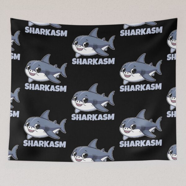 Item preview, Sharkasm with Porbeagle Shark Baby Funny Pun for Shark Lovers designed and sold by KLArtzStore.