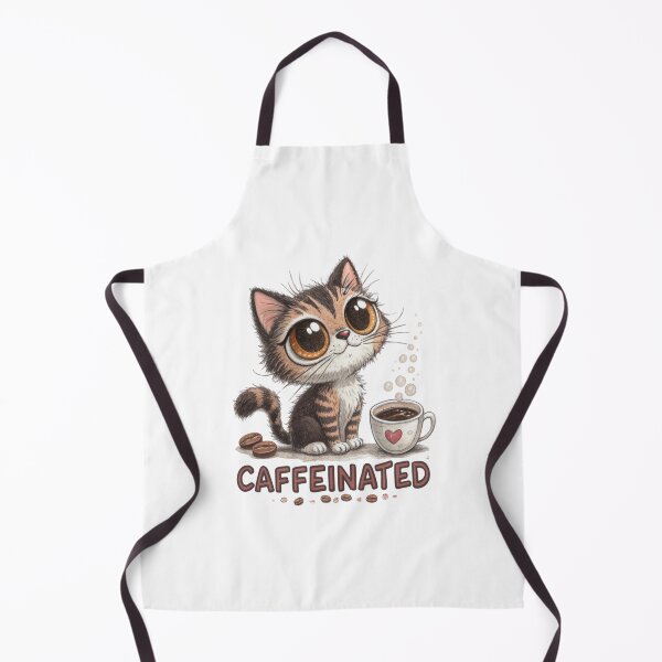 Item preview, Caffeinated Kitten - Energetic Coffee Cat Art designed and sold by Colorful-Garden.