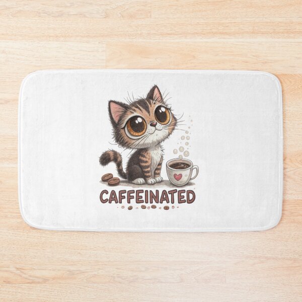 Item preview, Caffeinated Kitten - Energetic Coffee Cat Art designed and sold by Colorful-Garden.