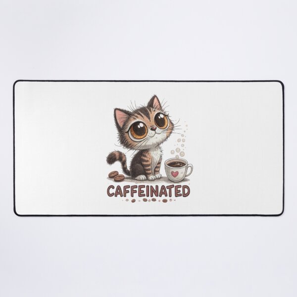 Item preview, Caffeinated Kitten - Energetic Coffee Cat Art designed and sold by Colorful-Garden.