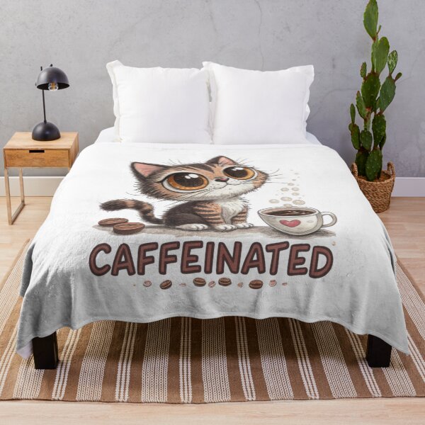 Item preview, Caffeinated Kitten - Energetic Coffee Cat Art designed and sold by Colorful-Garden.