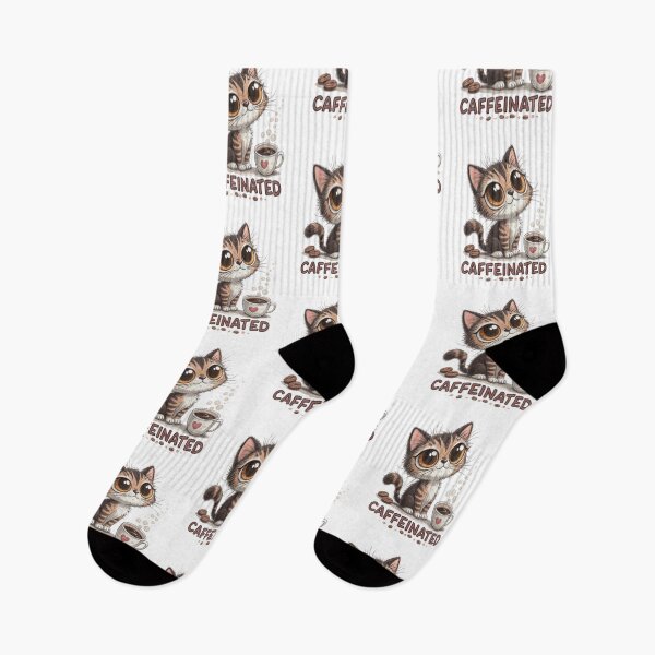 Item preview, Caffeinated Kitten - Energetic Coffee Cat Art designed and sold by Colorful-Garden.