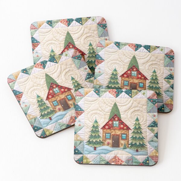 Item preview, Patchwork Christmas House 10 designed and sold by UniqVibe.