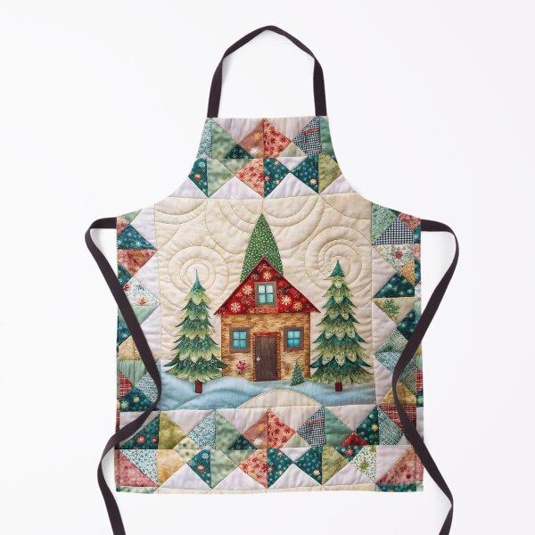 Item preview, Patchwork Christmas House 10 designed and sold by UniqVibe.