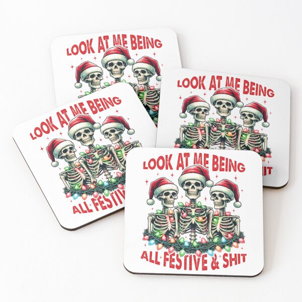 Item preview, Funny Skeleton Christmas Look At Me Being All Festive designed and sold by Clinomania Art.