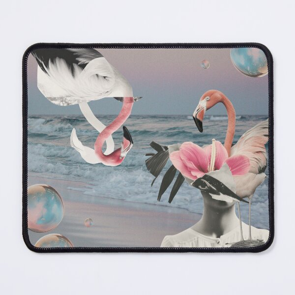 Item preview, Collage Art Surreal Beach Flamingo Collage Art designed and sold by chrisrivait.