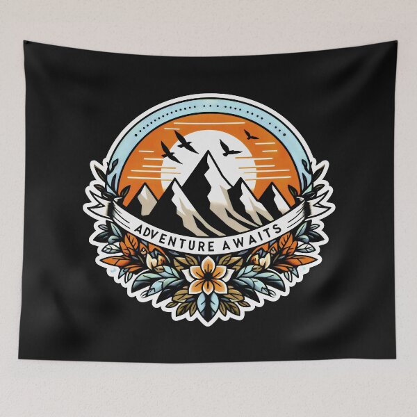 Item preview, Crimson Sunset, Silhouetted Peaks, and Verdant Foothills designed and sold by SplashTastic.