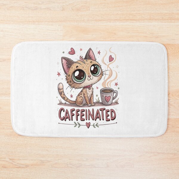 Item preview, Caffeinated Kitten - Energetic Coffee Cat Art designed and sold by Colorful-Garden.