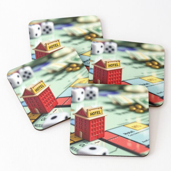 Item preview, Monopoly Board Game Close-Up: Red Hotel and Dice, Highlighting Strategic Moves and Game Play designed and sold by AlwaysHome.