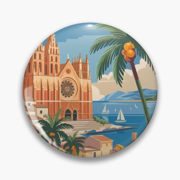 Item preview, Palma De Mallorca Vintage Travel Poster designed and sold by TravelerRat.