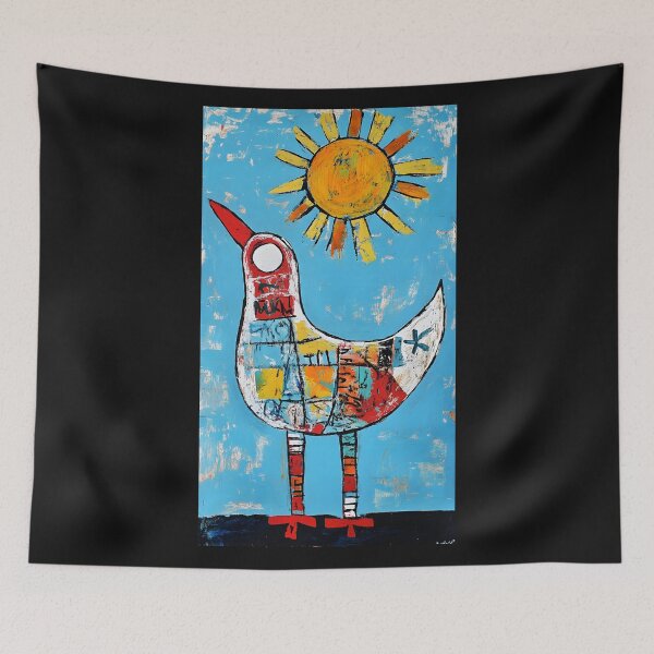 Item preview, Peace Dove Radiance - Patchwork Symbol of Hope Beneath a Bright Stylized Sun designed and sold by OlfactoART Studio.
