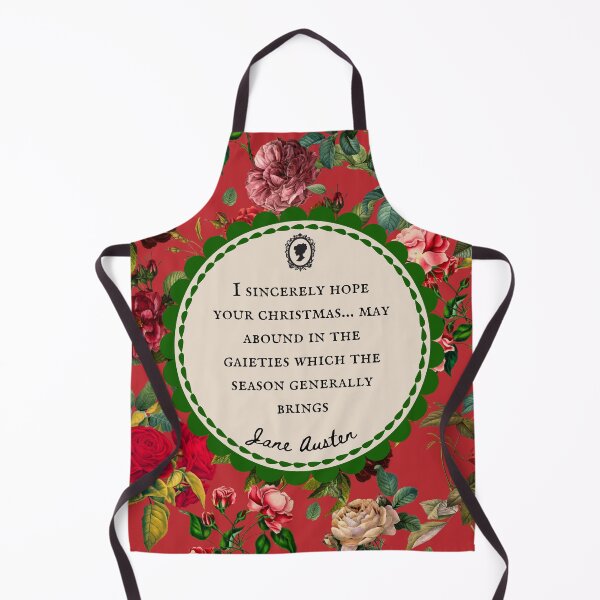 Item preview, Jane Austen Christmas Quote with Vintage Red Roses designed and sold by CultandObscure.