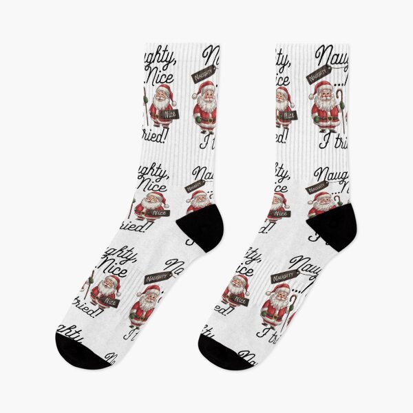 Item preview, Funny "Naughty, Nice...I Tried" - Santa Claus Christmas  designed and sold by InspiredCreatives.