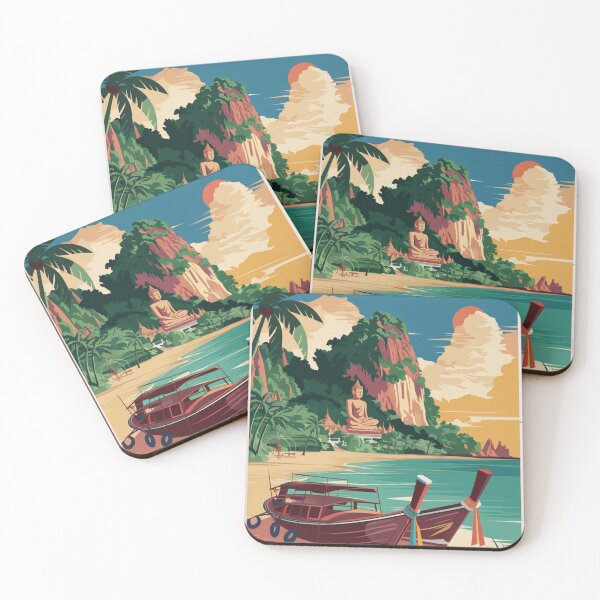 Item preview, Phuket Vintage Travel Poster designed and sold by TravelerRat.