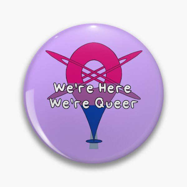 Item preview, We're Here, We're Queer - Bisexual Pride designed and sold by HMLaslowTTV.