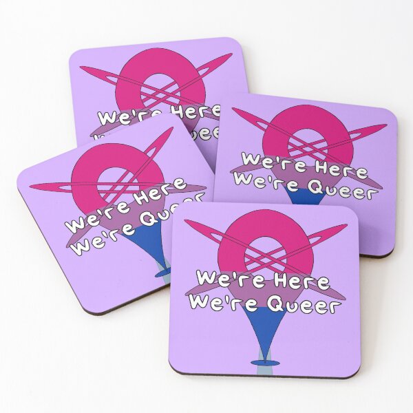 Item preview, We're Here, We're Queer - Bisexual Pride designed and sold by HMLaslowTTV.