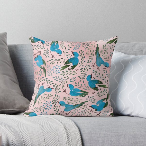 Birds in spring Throw Pillow