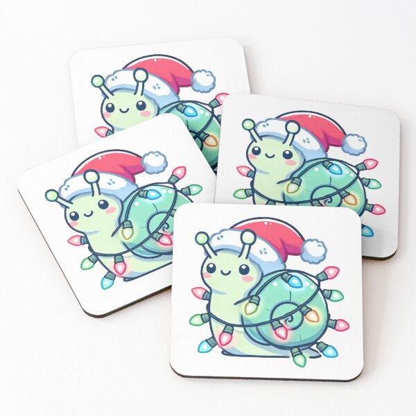 Item preview, Kawaii Christmas Snail in Santa Hat with Holiday Lights designed and sold by lubushop1.