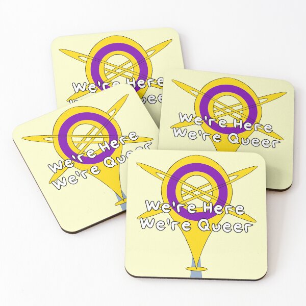 Item preview, We're Here, We're Queer - Intersex Pride designed and sold by HMLaslowTTV.