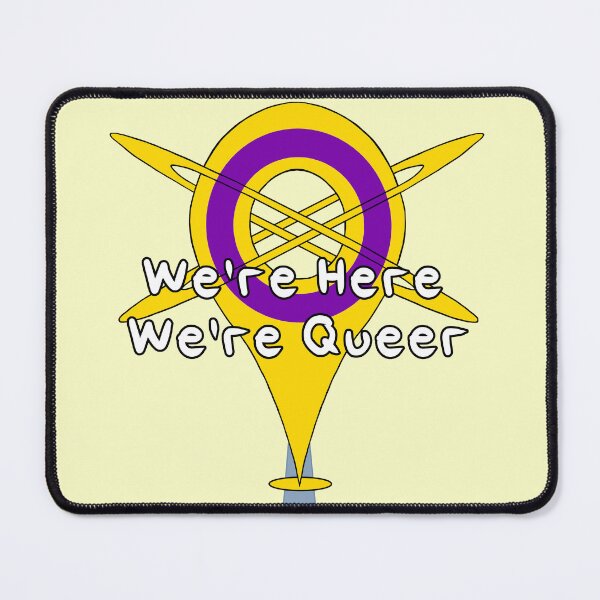 Item preview, We're Here, We're Queer - Intersex Pride designed and sold by HMLaslowTTV.