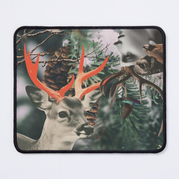 Item preview, Collage Art Surreal Deer Winter Scene Collage Art designed and sold by chrisrivait.