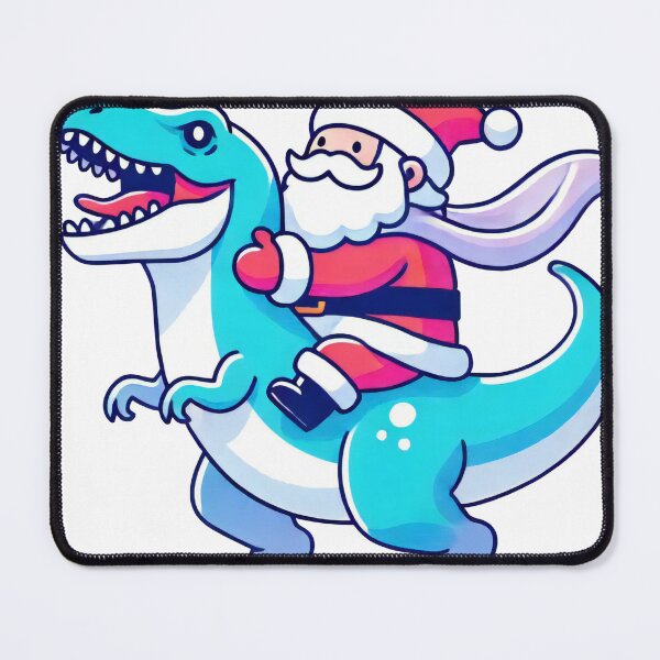 Item preview, Santa Riding a Dinosaur – Christmas Adventure Art designed and sold by AIARTIST1.