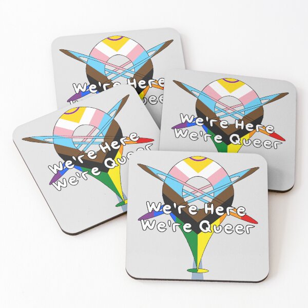 Item preview, We're Here, We're Queer - Intersex Progressive Pride designed and sold by HMLaslowTTV.