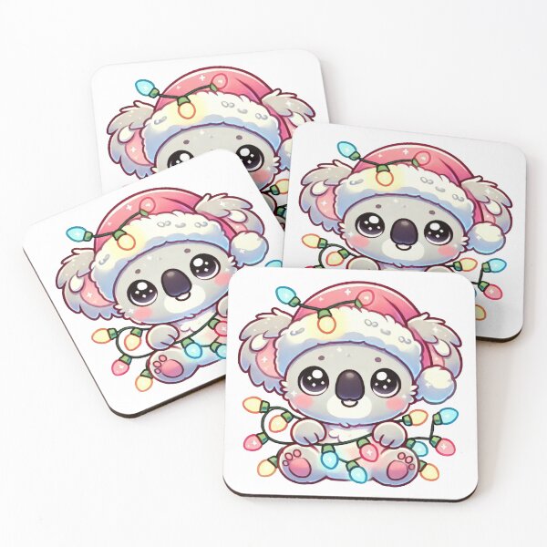 Item preview, Christmas Koala in Santa Hat with Festive Holiday Lights designed and sold by lubushop1.