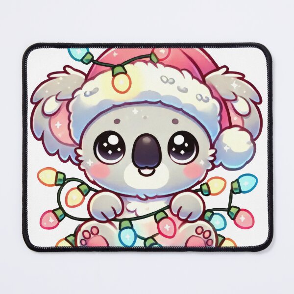 Item preview, Christmas Koala in Santa Hat with Festive Holiday Lights designed and sold by lubushop1.