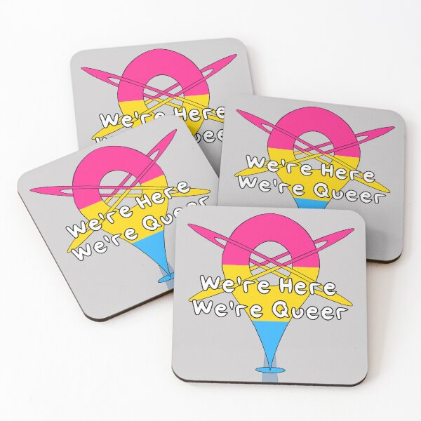 Item preview, We're Here, We're Queer - Pansexual Pride designed and sold by HMLaslowTTV.