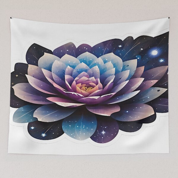 Item preview, Cosmic Bloom Sticker - Galaxy Flower Design designed and sold by FluffyPeels.