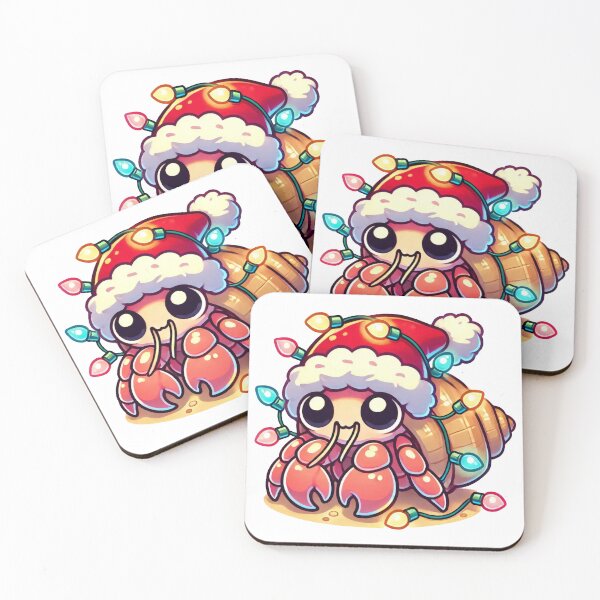 Item preview, Festive Christmas Hermit Crab with Santa Hat and Lights designed and sold by lubushop1.