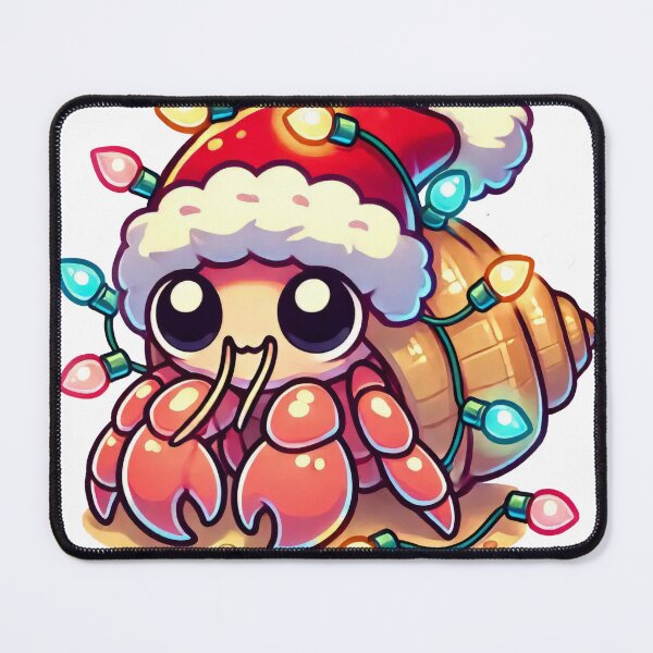 Item preview, Festive Christmas Hermit Crab with Santa Hat and Lights designed and sold by lubushop1.