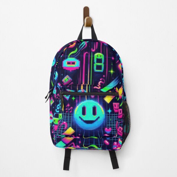 Item preview, Neon Color Emoticons pattern 90s arcade,Vintage Posters,vintage 90s designed and sold by Expressions-Sel.