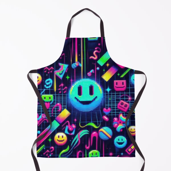 Item preview, Neon Color Emoticons pattern 90s arcade,Vintage Posters,vintage 90s designed and sold by Expressions-Sel.