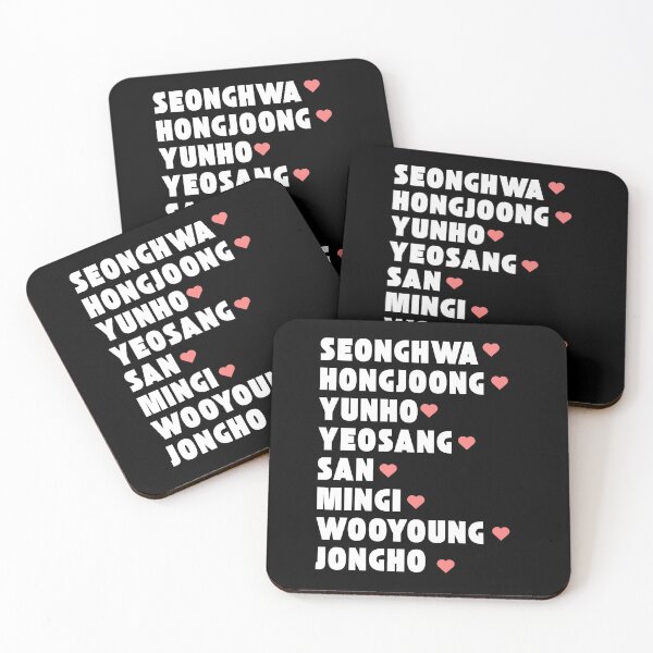 Item preview, ATEEZ with Member Names Kpop Group Design BLACK designed and sold by AJUNICE STUDIO.