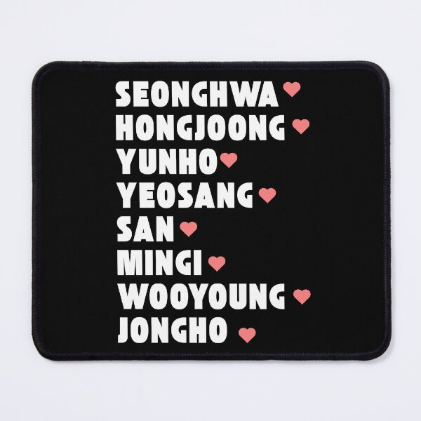 Item preview, ATEEZ with Member Names Kpop Group Design BLACK designed and sold by AJUNICE STUDIO.