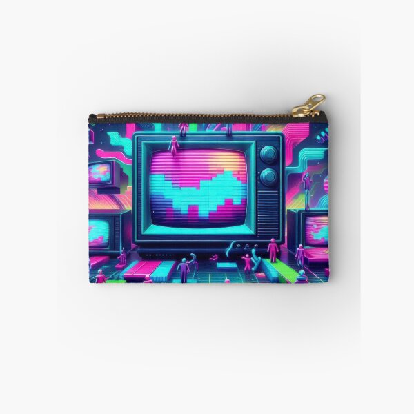 Item preview, Neon colored television set pattern 90s arcade,Vintage Posters,vintage 90s designed and sold by Expressions-Sel.
